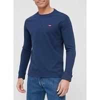 Levi's Men's Ls Original Hm Tee T Shirt, Ls Cotton + Patch Dress Blues, XL UK