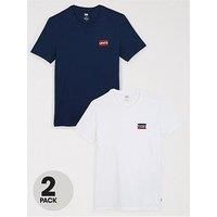 Levi/'s Men/'s 2-Pack Crewneck Graphic Tee T-Shirt Sportswear White / Dress Blues (White) S -