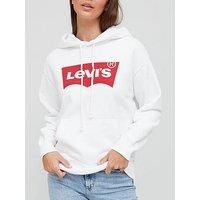Levi/'s Women/'s Graphic Standard Sweatshirt, Core Batwing II Hoodie White +, XS