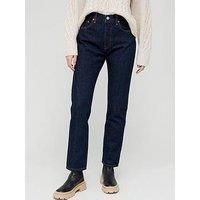 Levi/'s Women/'s 501 Jeans DEEP Breath, Dark Indigo-Flat Finish, 26W / 32L