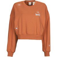 Levis  GRAPHIC CROP PRISM CREW  women's Sweatshirt in Brown