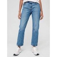 Levi/'s 501 Crop Women/'s Jeans, Medium Indigo Worn In, 30W / 28L
