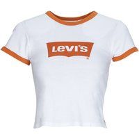 Levis  GRAPHIC RINGER MINI TEE  women's T shirt in White