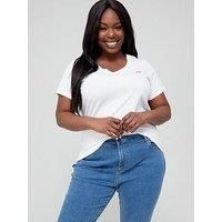 Levi/'s Women/'s Plus Size V-Neck Tee T-Shirt, Bright White, 4XL