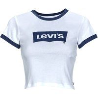 Levis  GRAPHIC RINGER MINI TEE  women's T shirt in White