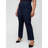 Levi/'s Women/'s Plus Size 724 High Rise Straight Jeans, Blue Wave Rinse, 22 M