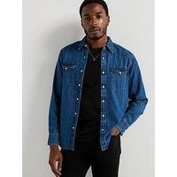 Levi'S Classic Western Standard Dark Indigo Denim Shirt - Blue