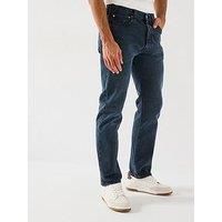 Levi/'s Men/'s 501 Original Fit Jeans, Blue Black Stretch, 32W / 32L