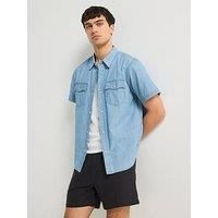 Levi/'s Men/'s Ss Relaxed Fit Western Shirt, New Hyde Chambray, XL