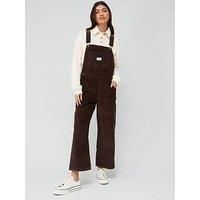 Levi'S Wide Leg Cord Dungarees - Mole - Brown
