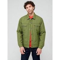 Levi/'s Men/'s Relaxed Fit Padded Truck Jacket, Sea Moss, S