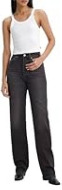 Levi/'s Women/'s Ribcage Full Length Jeans, Static Noise Overload, 28W / 32L