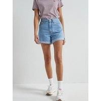 LEVIS Women/'s Rolled 80S MOM Shorts MED Indigo-Flat Finish, Back to Blue, 2