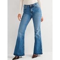 Wrangler Women/'s Fierce Flare Jeans, Meadow, 30W x 32L