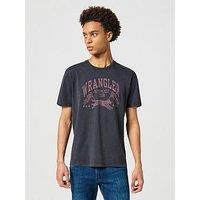 Wrangler Large Chest Logo Vintage Graphic T-Shirt- Black