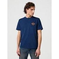 Wrangler Men/'s Small Logo Tee T-Shirt, Navy, L