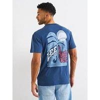 Lee Short Relaxed Graphic Back Print T-Shirt- Blue