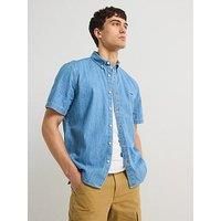 Levi/'s Men/'s Ss Authentic Button Down Collar Shirt, Eli Medium Blue Wash, M