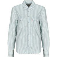 Levi/'s Women/'s Iconic Western Button Down Shirt, Marinas Stripe, S