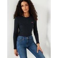 Levi/'s Women/'s Essential Hm Ls Tee T-Shirt, Caviar, XS