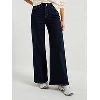 Levi/'s Women/'s 318 Styled Shpaping Wide Leg Jeans, Darkest Sky, 27W x 30L