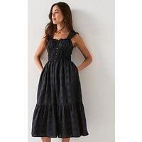 Levi'S Amaya Tiered Midi Dress - Anthracite Night