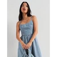 Levi'S Alessie Bustier Dress - Mischa Stripe Denim - Blue