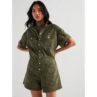 Levi'S Short-Sleeve Surplus Romper - Olive Night