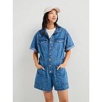 Levi'S Short-Sleeve Surplus Romper - Blue Joke