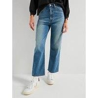 Levi'S Ribcage Straight Ankle Cotton Linen Jeans - Blue