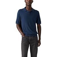 Levi/'s Sweater Knit Polo Dress Blues Cotton Linen - Blue XL