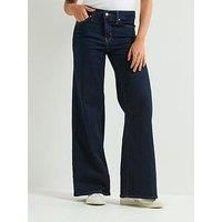 Levi/'s Women/'s 318 Shaping Wide Leg Jeans, Darkest Sky, 27W x 32L