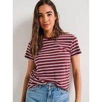 Levi'S Perfect T-Shirt - Trudy Stripe Chocolate Truffle Cotton