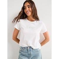 Levi'S Perfect T-Shirt - Batwing Iridescent Rhinestone N Bright White