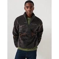 Levi'S Levis Running Horses Sherpa Quarter Zip Jacket - Brown