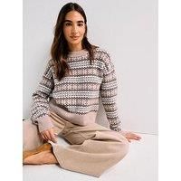 Levi'S Ines Fairisle Sweater - Taupe Heather Wool Blend