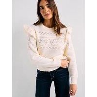 Levi'S Shane Flutter Sleeve Sweater - Tofu Pointelle - Beige