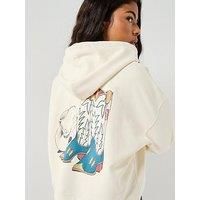 Levi'S Graphic Leo Hoodie - Cowboy Boot And Hat Graphic - White