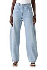 Levi/'s - Women/'s Baggy Dad Barrel Dazzle Jeans, azure, 26