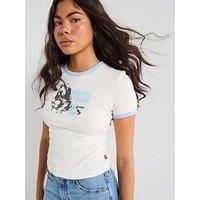 Levi'S Graphic Ringer Rickie Tee - Having A Ball Dog Egret/Chambray Blue