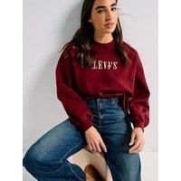 Levi'S Graphic Leo Crewneck Sweatshirt - Crew Serif Western Motifs Chocolate Truffle Red