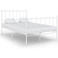 Bed Frame White Metal 120x200 cm