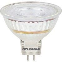 SYLVANIA LED lamp, GU5.3 Socket, 621 lumens, Homelight (2700 Kelvin), 7.5 Watt Power, 15,000 h lifespan, 50 mm Diameter, 55 mm Length, Clear Reflector