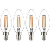 Sylvania LED Filament Clear Candle Lamp 4.5W SES (E14) 470lm (4 Pack)