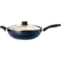 Dunelm Black Ceramic Lidded 32cm Wok Black