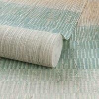 Nomad A51201 Nomad Non-Woven Wallpaper Horizontal Stripes Pastel Mint Green Blue Beige
