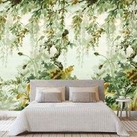 Grandeco Naive Watercolour Jungle Green Repeatable Wallpaper Mural 159 x 280cm