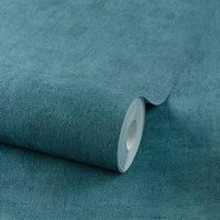 Grandeco Annabella Distressed Plaster Textured Wallpaper Teal Blue, Blue