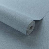 Grandeco Linen Textured Plain Wallpaper, Blue