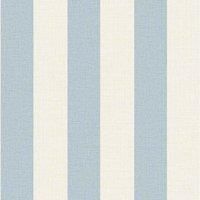 Grandeco Maison Striped Blue White Wallpaper Textured Paste The Wall Vinyl